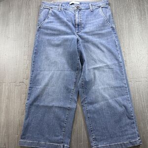 Ella Moss Wide Leg Crop Jeans High Rise Medium Blue Wash Sz 14 NWT